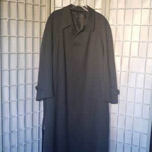 Burberry's dark gray charcoal wool  and alpaca blend mens button down co…